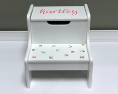 Hand Painted Baby Girl Step Stool