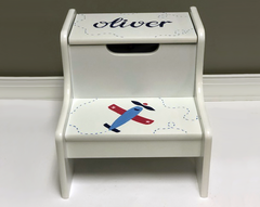 Hand Painted Baby Boy Step Stool